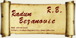 Radun Bežanović vizit kartica